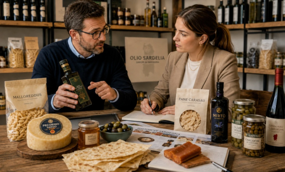 Planung eines Feinkostsortiments mit sardischen Produkten für Wiederverkäufer und Gastronomie